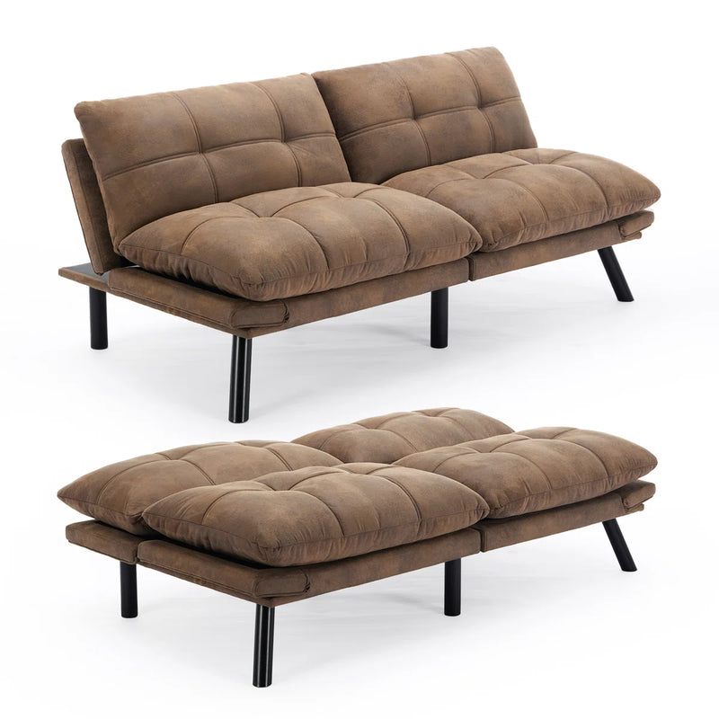 Convertible Futon Sofa Bed Couch | Adjustable 2-Seater Sleeper