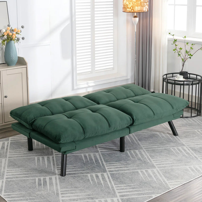 Convertible Futon Sofa Bed Couch | Adjustable 2-Seater Sleeper