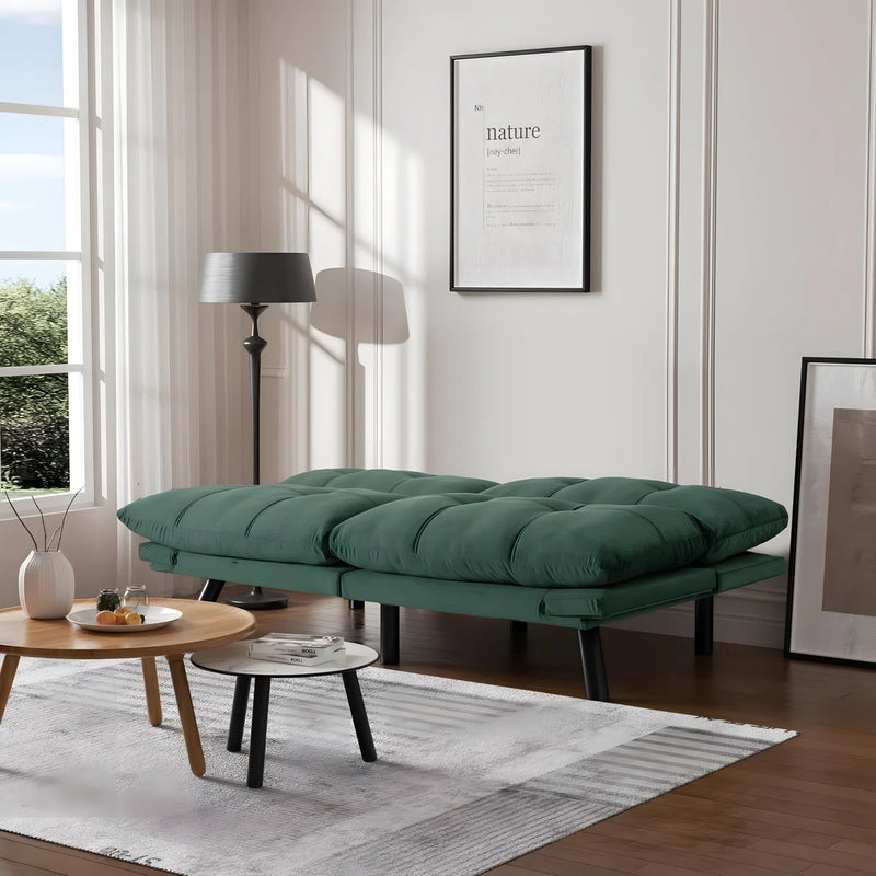 Convertible Futon Sofa Bed Couch | Adjustable 2-Seater Sleeper