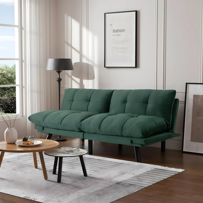 Convertible Futon Sofa Bed Couch | Adjustable 2-Seater Sleeper