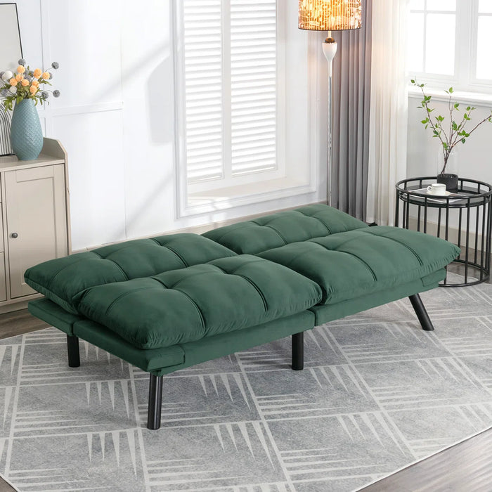 Convertible Futon Sofa Bed Couch | Adjustable 2-Seater Sleeper