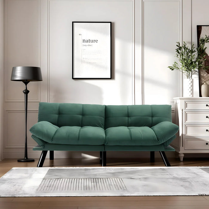 Convertible Futon Sofa Bed Couch | Adjustable 2-Seater Sleeper