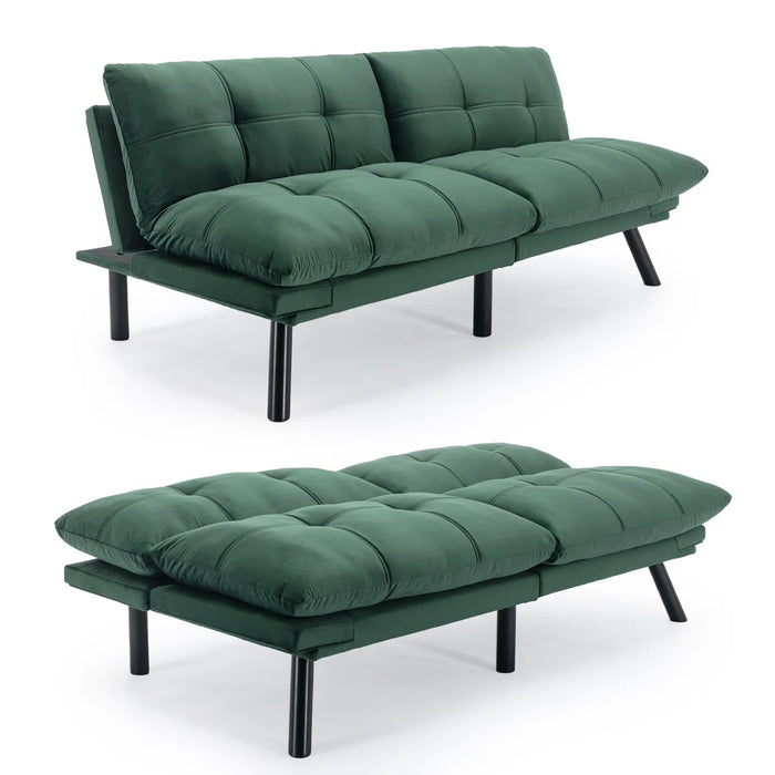 Convertible Futon Sofa Bed Couch | Adjustable 2-Seater Sleeper