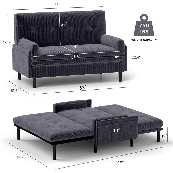 Convertible Queen Sofa Bed Couch | Adjustable Sleeper Chair Pullout