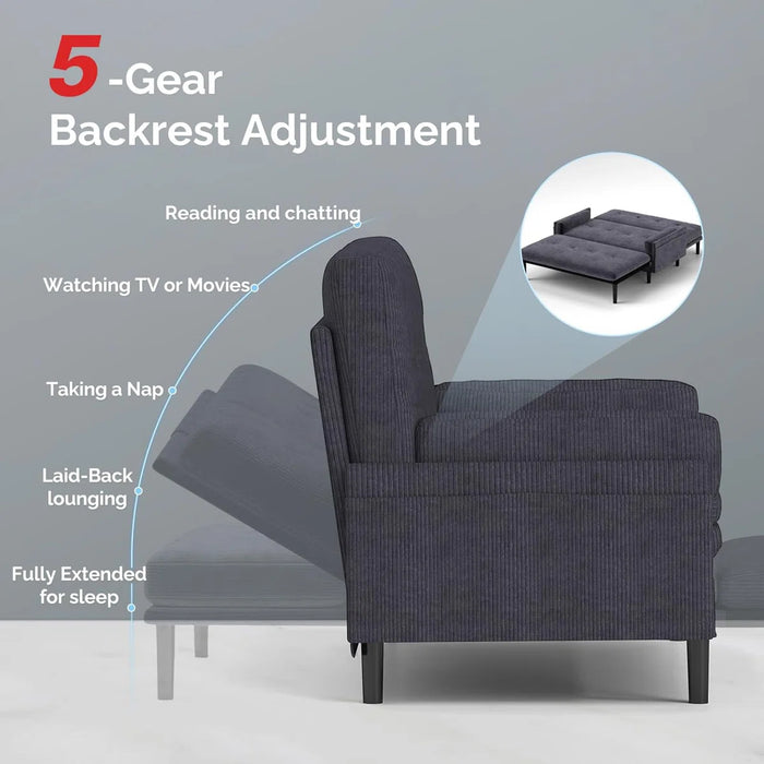 Convertible Queen Sofa Bed Couch | Adjustable Sleeper Chair Pullout
