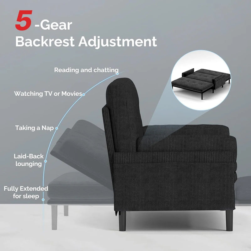 Convertible Queen Sofa Bed Couch | Adjustable Sleeper Chair Pullout