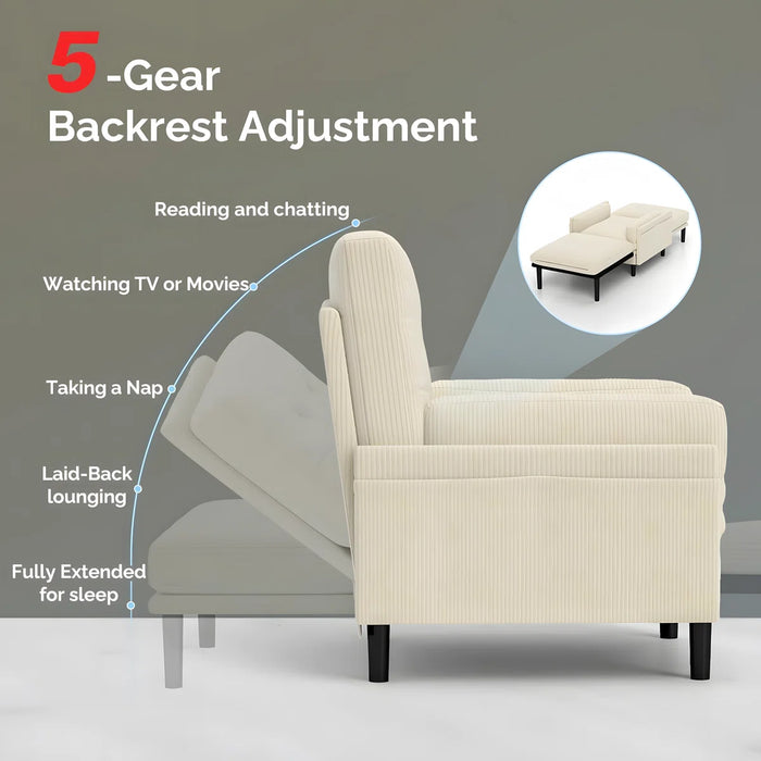 Convertible Sofa Bed Couch, Adjustable Sleeper Chair Pullout