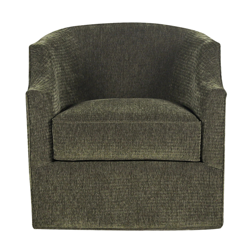 Modern 34" Upholstered Swivel Barrel Accent Chair - 360° Rotating Armchair with Sturdy Metal Base