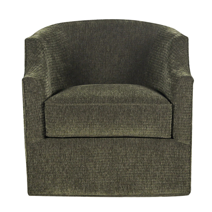 Modern 34" Upholstered Swivel Barrel Accent Chair - 360° Rotating Armchair with Sturdy Metal Base