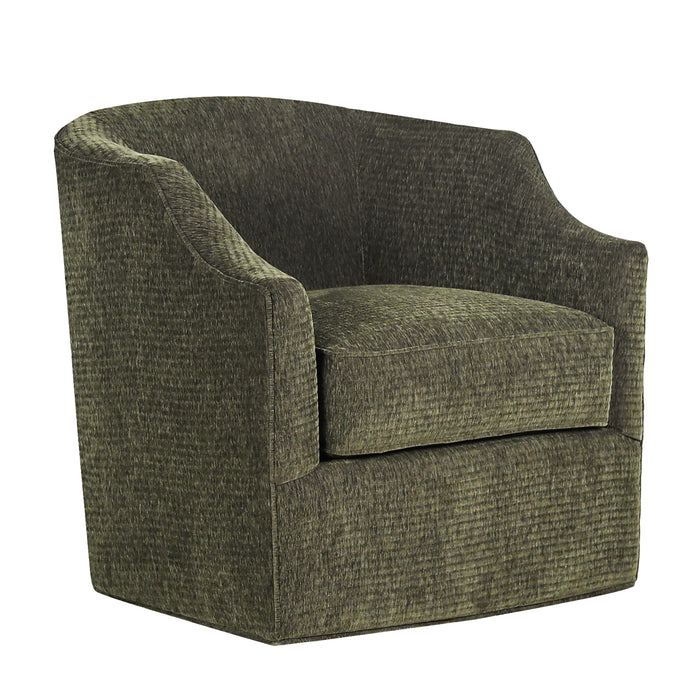 Modern 34" Upholstered Swivel Barrel Accent Chair - 360° Rotating Armchair with Sturdy Metal Base
