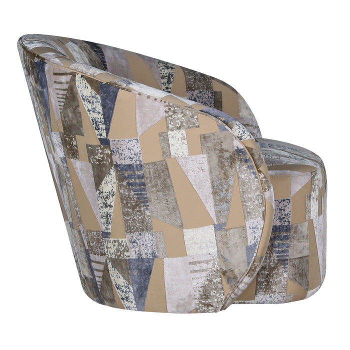 Modern 34" Upholstered Swivel Barrel Accent Chair - 360° Rotating Armchair with Sturdy Metal Base