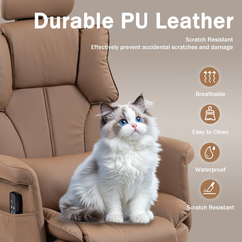 Massage Office Chair | 155° Reclining Ergonomic Chair with Footrest