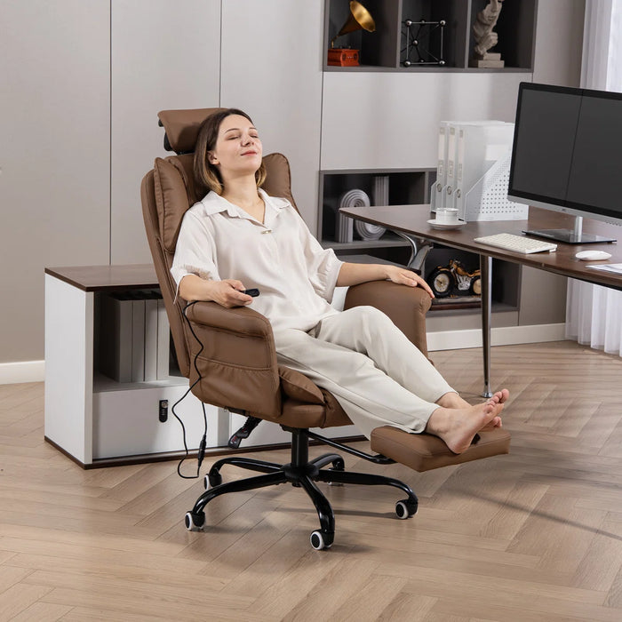 Massage Office Chair | 155° Reclining Ergonomic Chair with Footrest