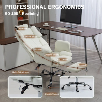 Massage Office Chair | 155 Reclining Ergonomic Chair with Footrest   Unisoar