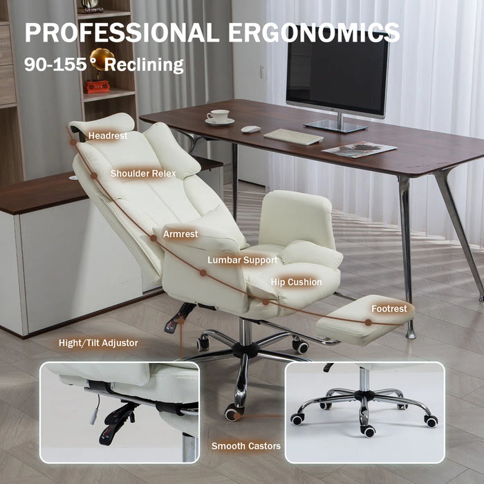 Massage Office Chair | 155° Reclining Ergonomic Chair with Footrest