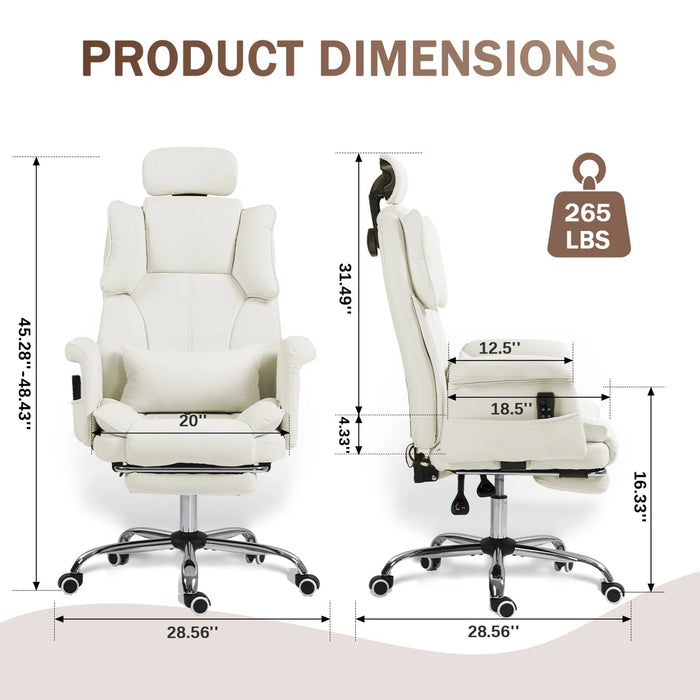 Massage Office Chair | 155° Reclining Ergonomic Chair with Footrest