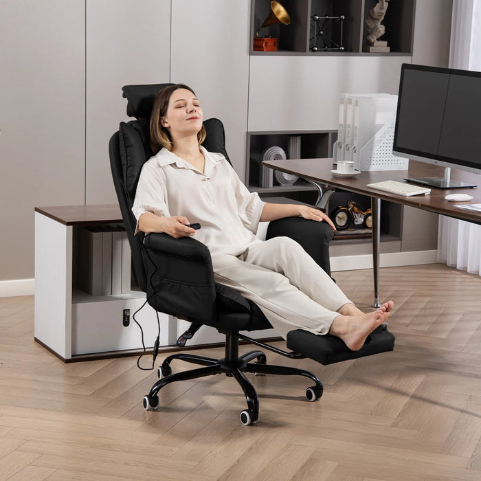 Massage Office Chair | 155° Reclining Ergonomic Chair with Footrest