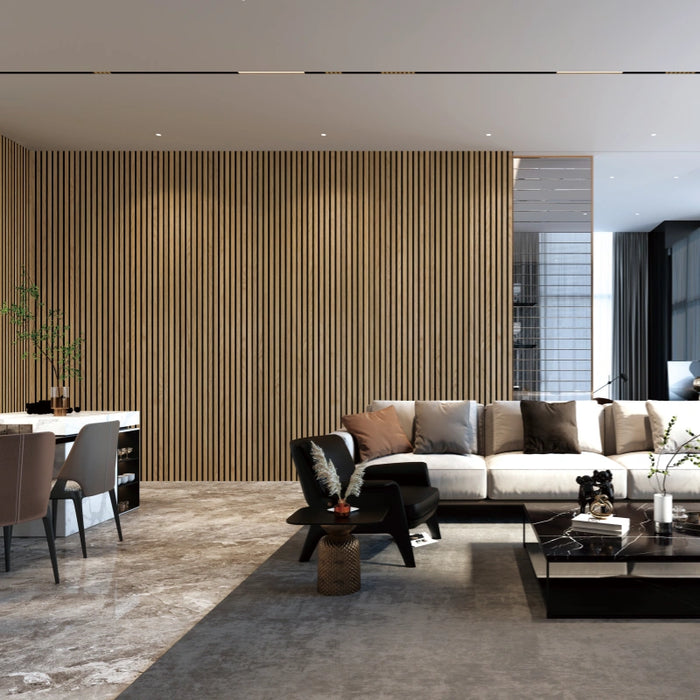 Luxury American White Oak Acoustic Slat Wood Wall Panels by Unisoar