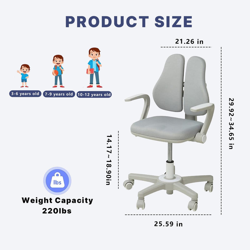 Kids Desk and Chair Set, Wooden Study Table with Storage Bins, Children Writing Table & Chair for Study Room Bedroom, Student School Desk for Boys Girls (Desk and Chair)