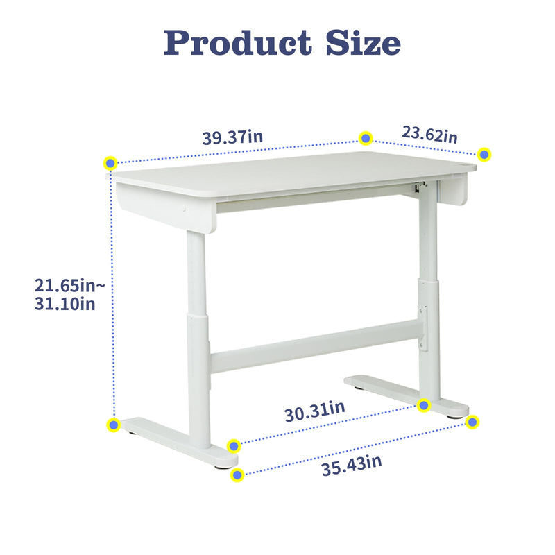 Kids Desk and Chair Set, Wooden Study Table with Storage Bins, Children Writing Table & Chair for Study Room Bedroom, Student School Desk for Boys Girls (Desk and Chair)